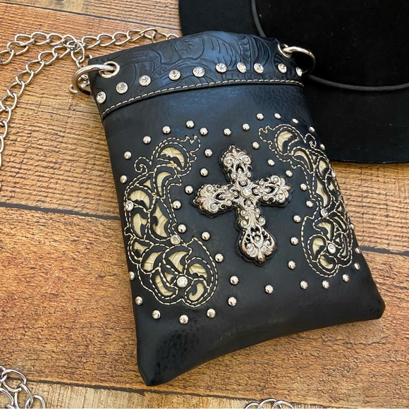 Handbags - Vegan Embellished Cross Small Crossbody
